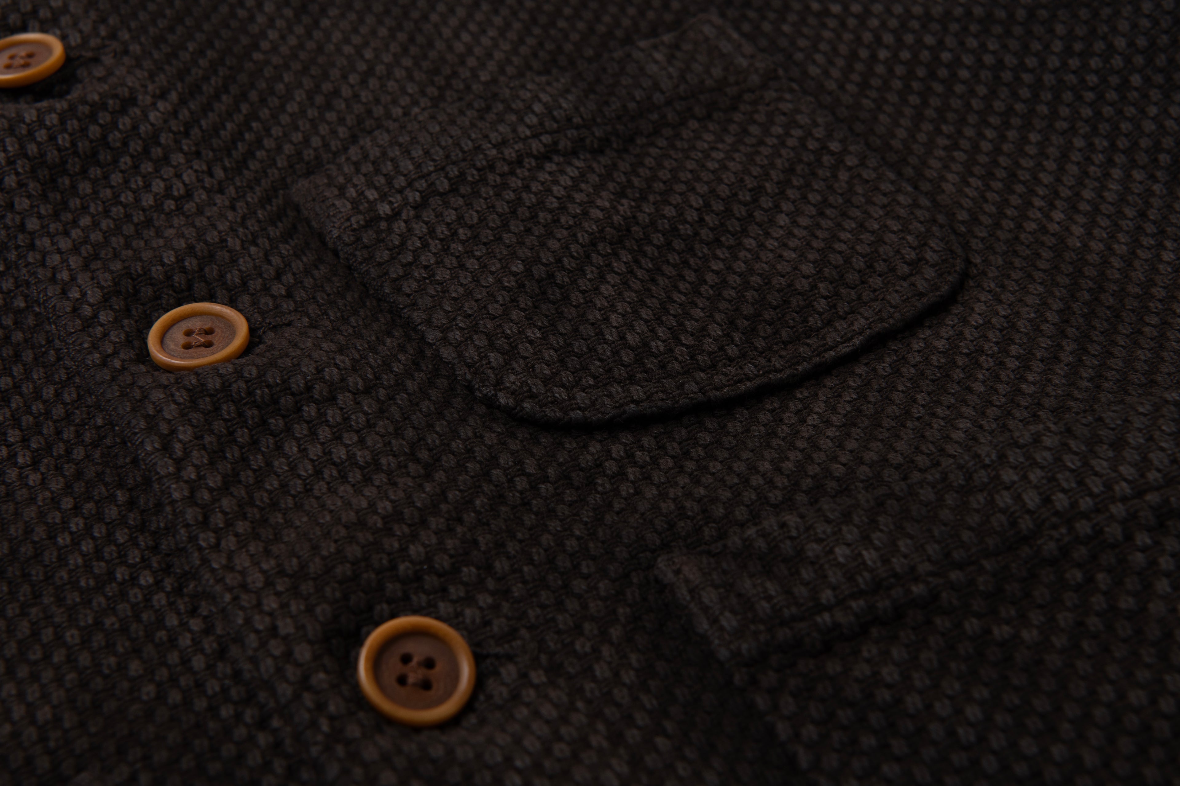 STUDIO D'ARTISAN - Amami Dorozome Mud Dyed 13oz. Sashiko Vest - Dark Brown - Tempo