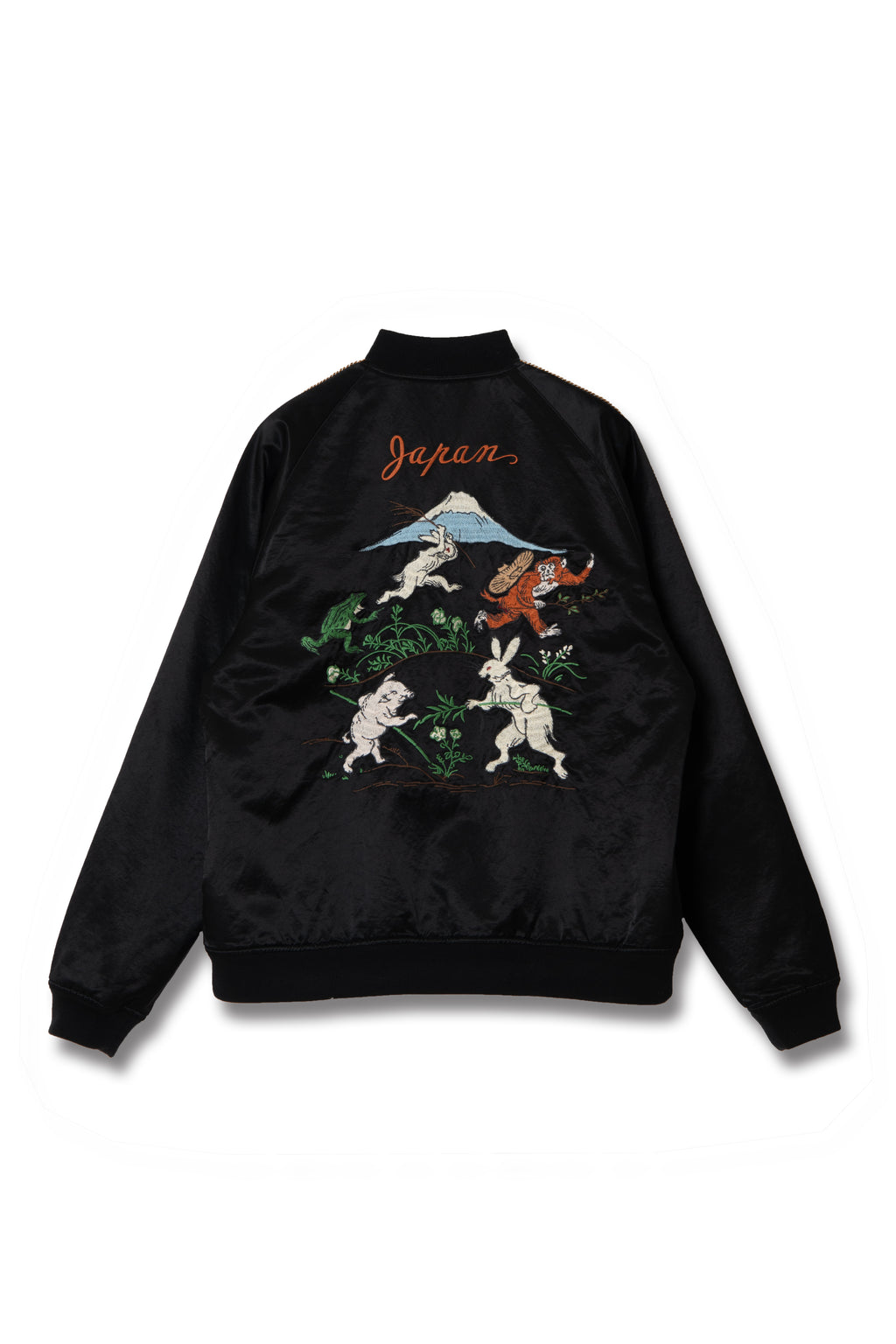 STUDIO D'ARTISAN - Manga Printed Kasuri Cotton-Rayon Souvenir Jacket - Black x Ivory Reversible - Tempo