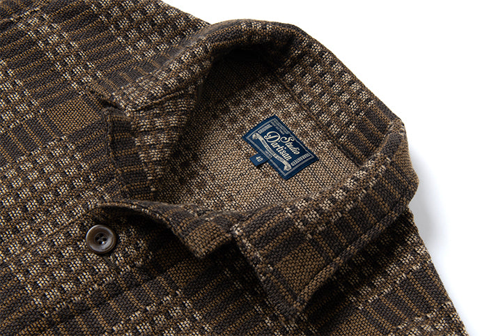 STUDIO D'ARTISAN - PRE-ORDER - OLD BLANKET JACKET IN BROWN No. 4651 - Tempo