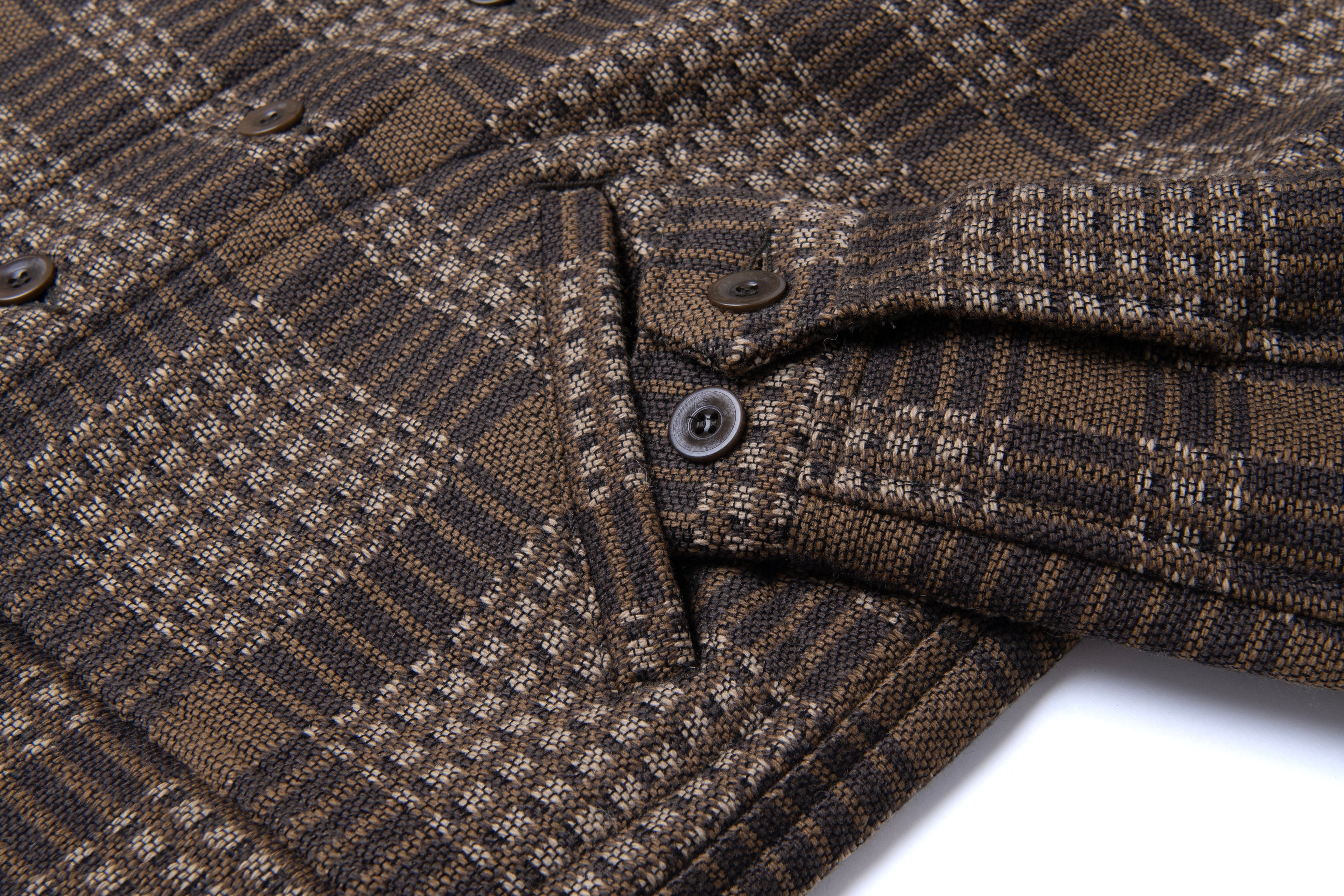 STUDIO D'ARTISAN - PRE-ORDER - OLD BLANKET JACKET IN BROWN No. 4651 - Tempo