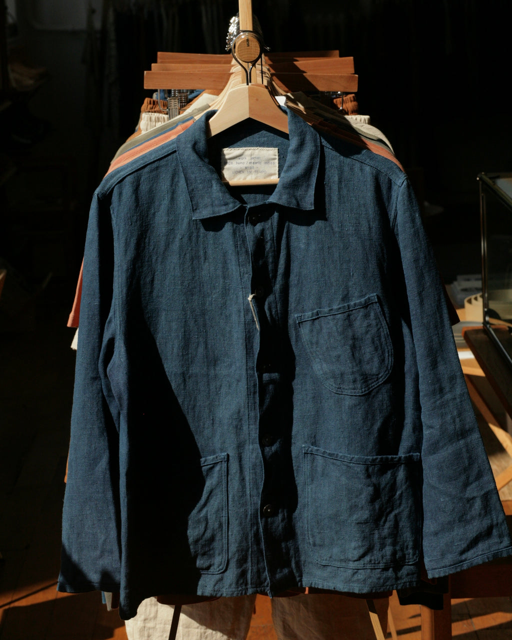 LICHEN GOODS X TEMPO - Organic Indigo Hand-Dyed Hemp Work Jacket - Tempo