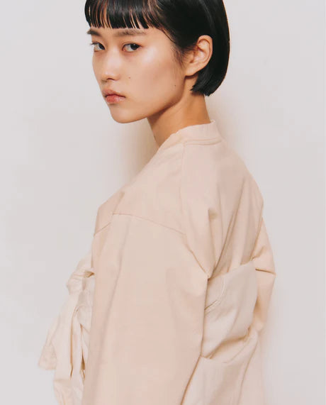 Crew Neck T Long Organic Twin Jersey | Ivory - Tempo