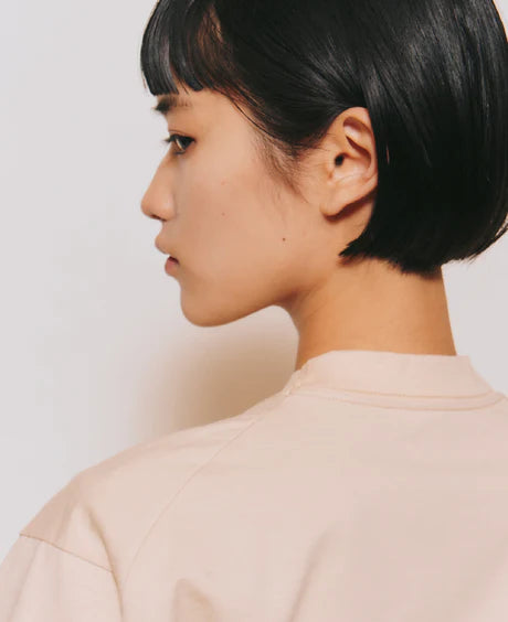 Crew Neck T Long Organic Twin Jersey | Ivory - Tempo