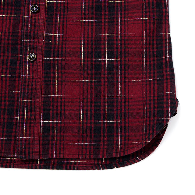 Midare Kasuri Heavyweight Check Flannel in Red - Tempo
