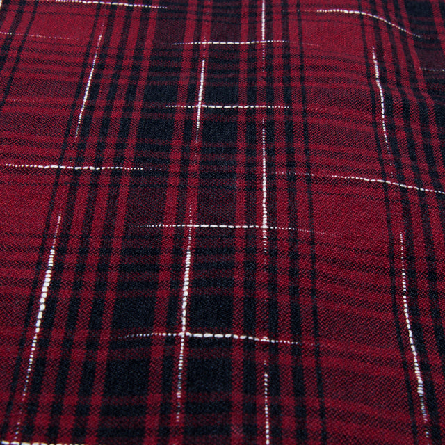 Midare Kasuri Heavyweight Check Flannel in Red - Tempo