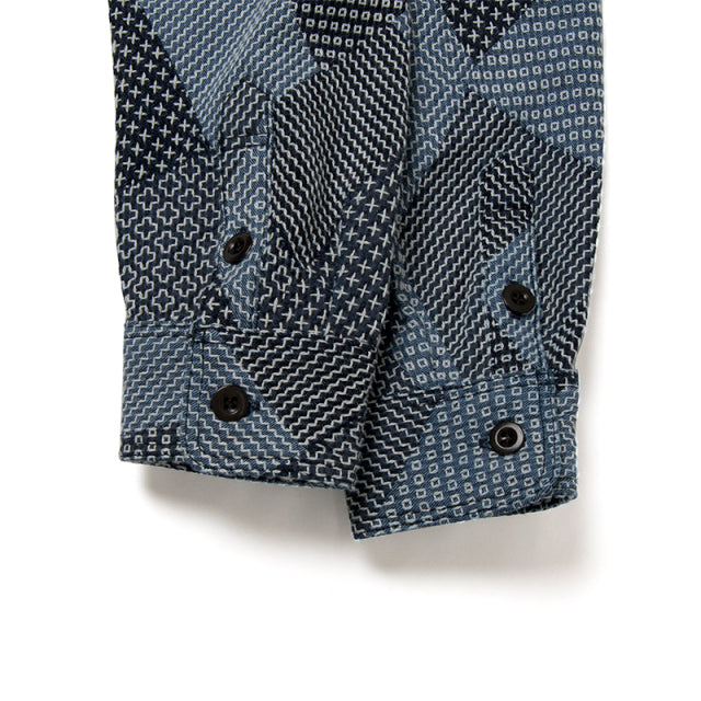 Tsugihagi Sashiko Indigo Patchwork Shirt - Tempo