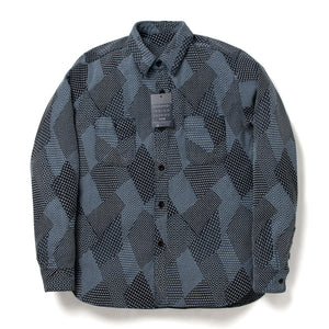 Tsugihagi Sashiko Indigo Patchwork Shirt - Tempo