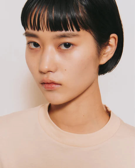 Crew Neck T Long Organic Twin Jersey | Ivory - Tempo