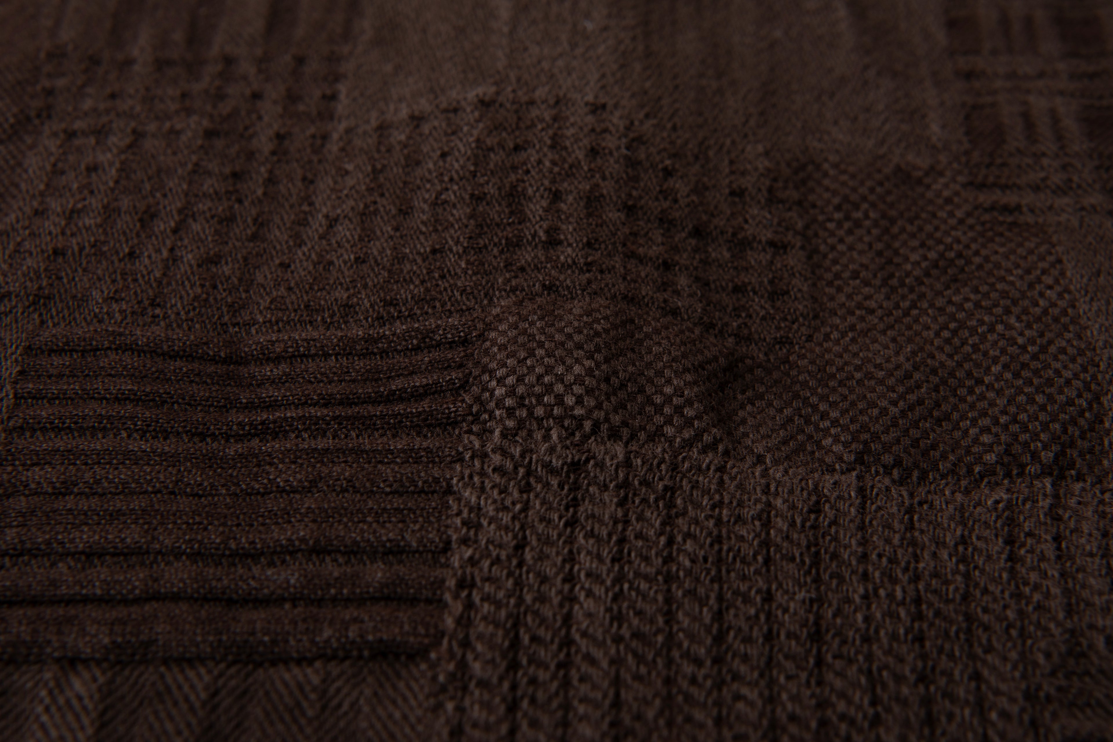 STUDIO D'ARTISAN - Amami Dorozome Mud Dyed Boro Jacquard Shirt 5717 in Dark Brown - Tempo