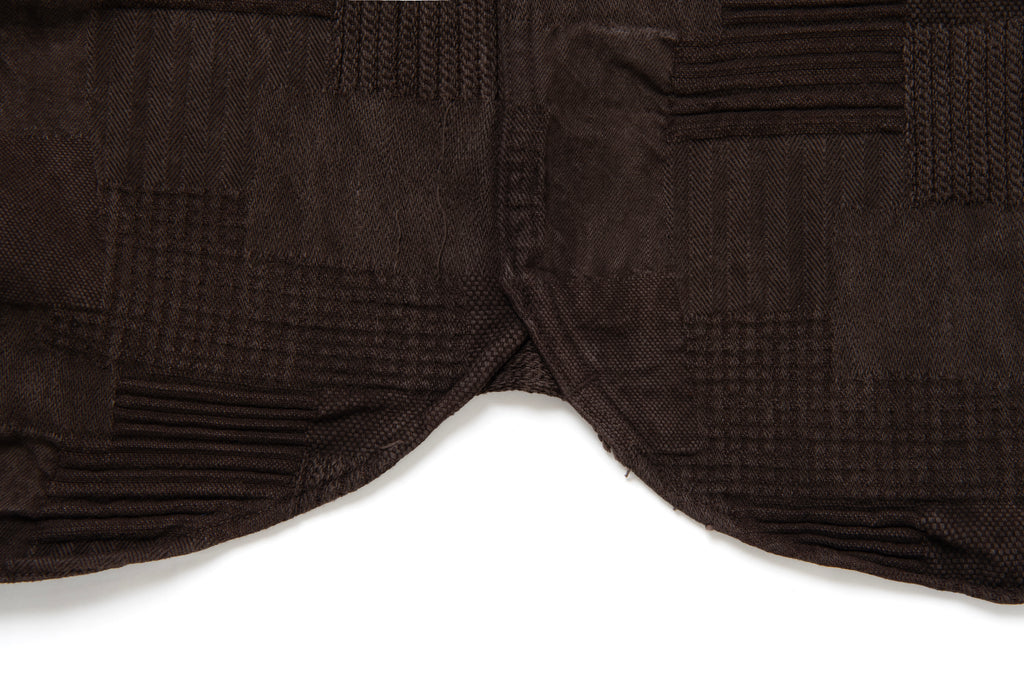 STUDIO D'ARTISAN - Amami Dorozome Mud Dyed Boro Jacquard Shirt 5717 in Dark Brown - Tempo