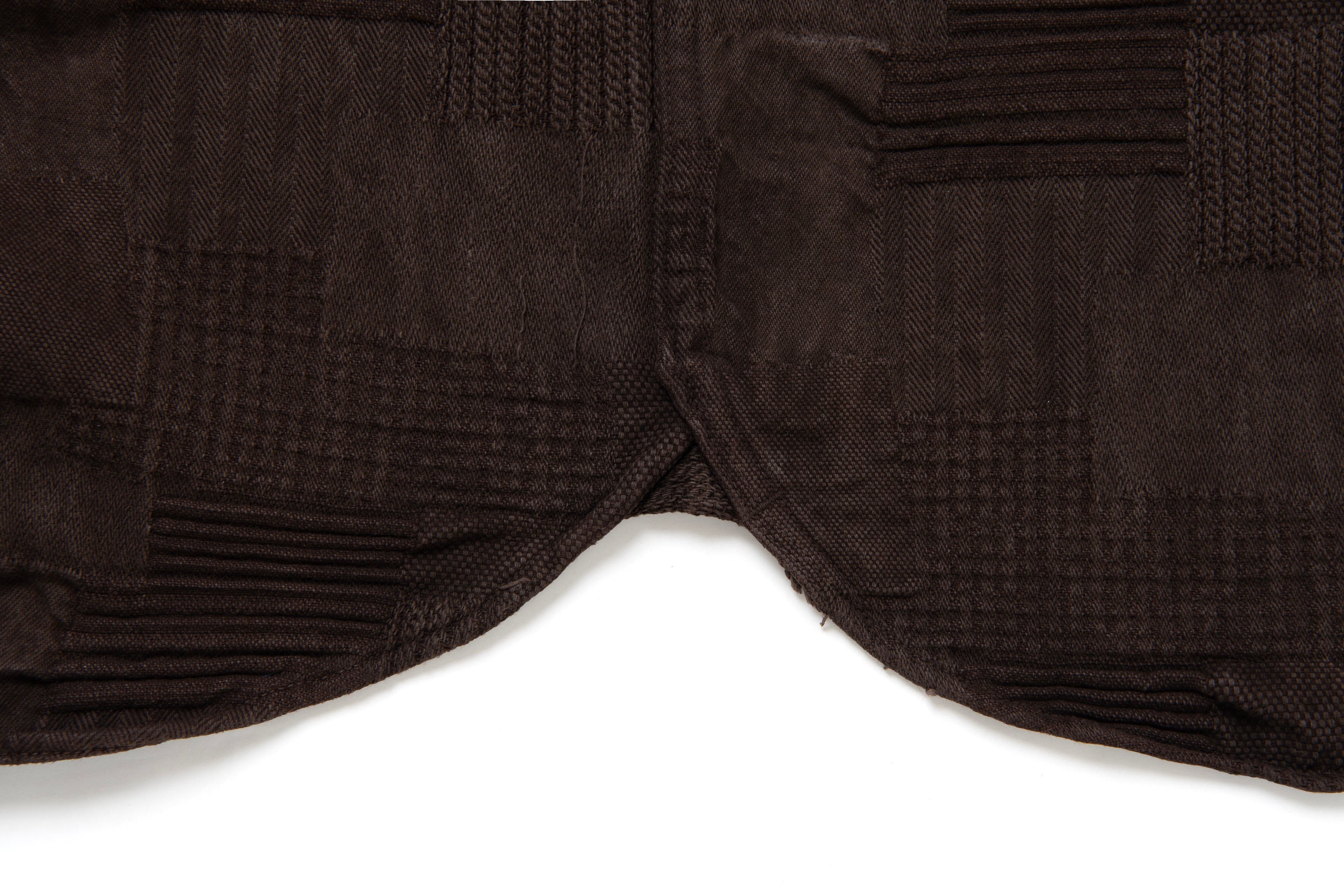 STUDIO D'ARTISAN - Amami Dorozome Mud Dyed Boro Jacquard Shirt 5717 in Dark Brown - Tempo