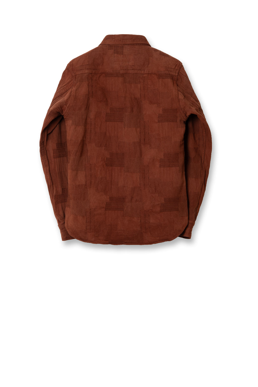 STUDIO D'ARTISAN - Amami Dorozome Mud Dyed Boro Jacquard Shirt 5717 in Brown - Tempo