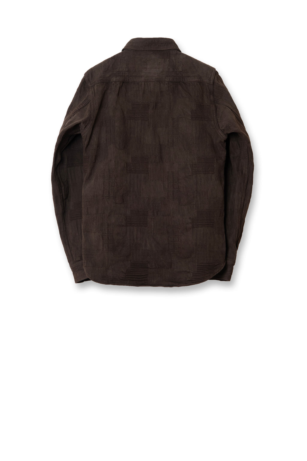 STUDIO D'ARTISAN - Amami Dorozome Mud Dyed Boro Jacquard Shirt 5717 in Dark Brown - Tempo
