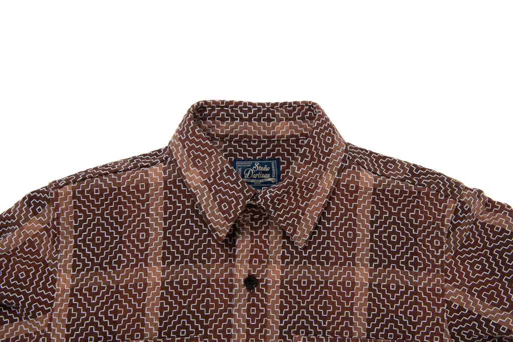 STUDIO D'ARTISAN - Pre-Order: Kakishibu Noragi Sashiko Shirt - Tempo