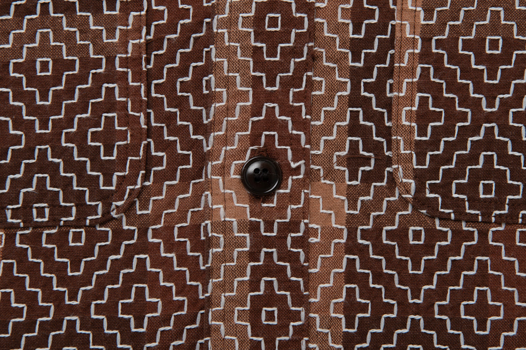 STUDIO D'ARTISAN - Pre-Order: Kakishibu Noragi Sashiko Shirt - Tempo