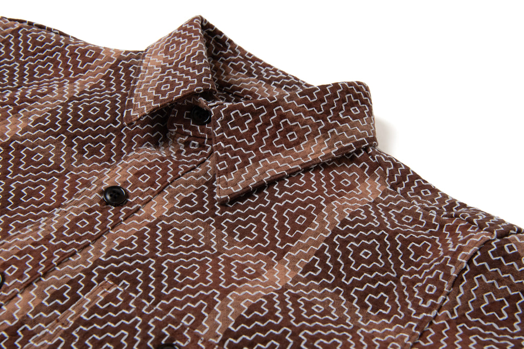 STUDIO D'ARTISAN - Pre-Order: Kakishibu Noragi Sashiko Shirt - Tempo