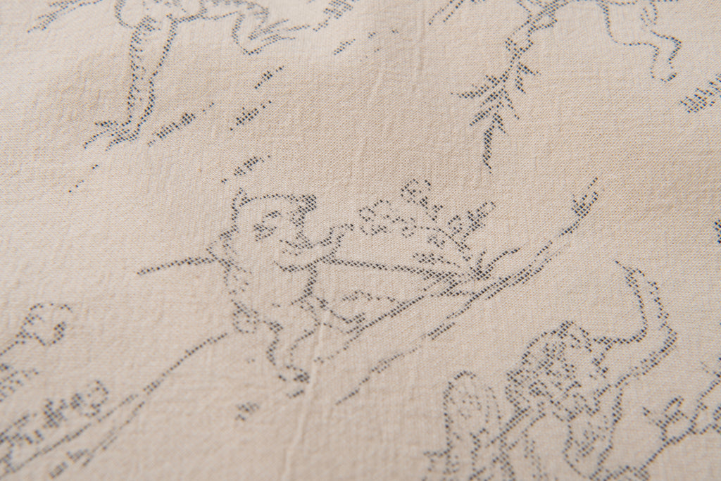 Tempo - Manga Printed Kasuri Open Collar Short Sleeve Shirt in Ivory - Tempo