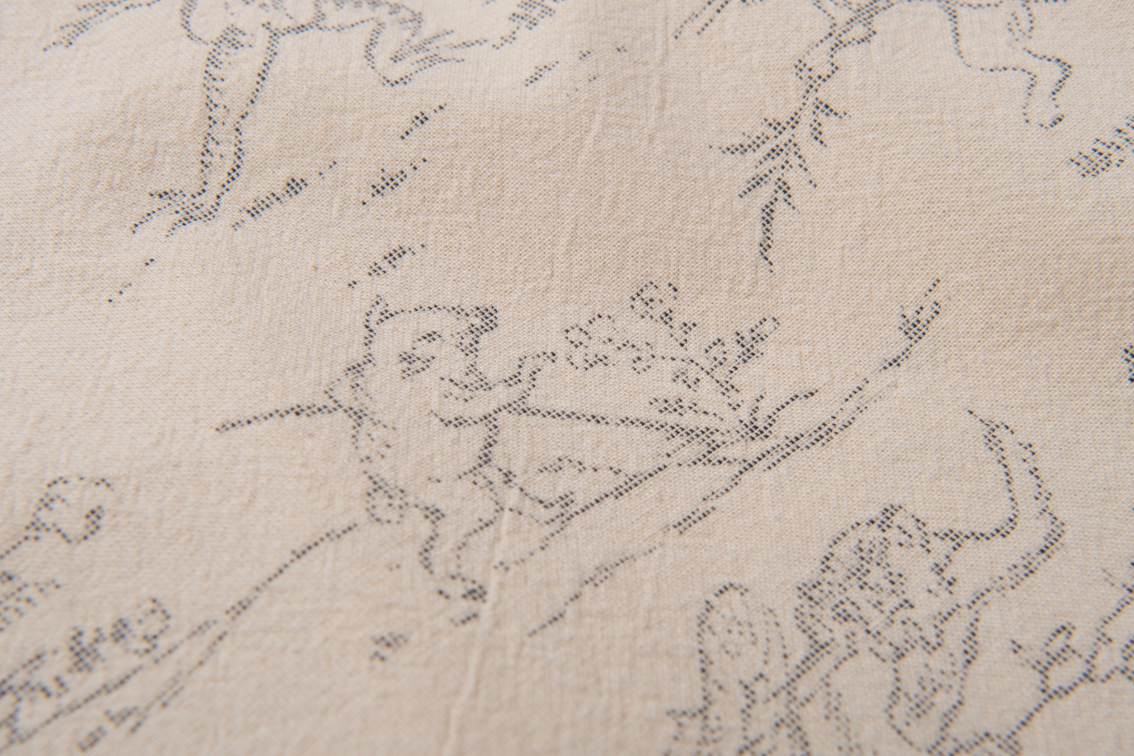 Tempo - Manga Printed Kasuri Open Collar Short Sleeve Shirt in Ivory - Tempo