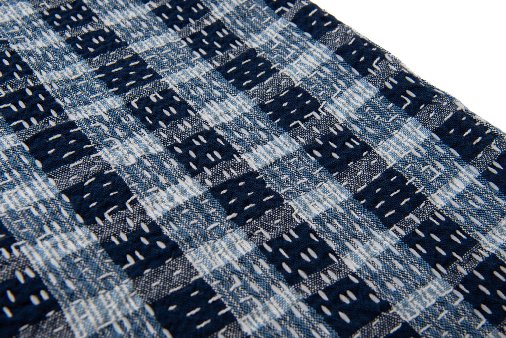 STUDIO D'ARTISAN - Indigo Noragi Sashiko Long Sleeve Shirt - Tempo