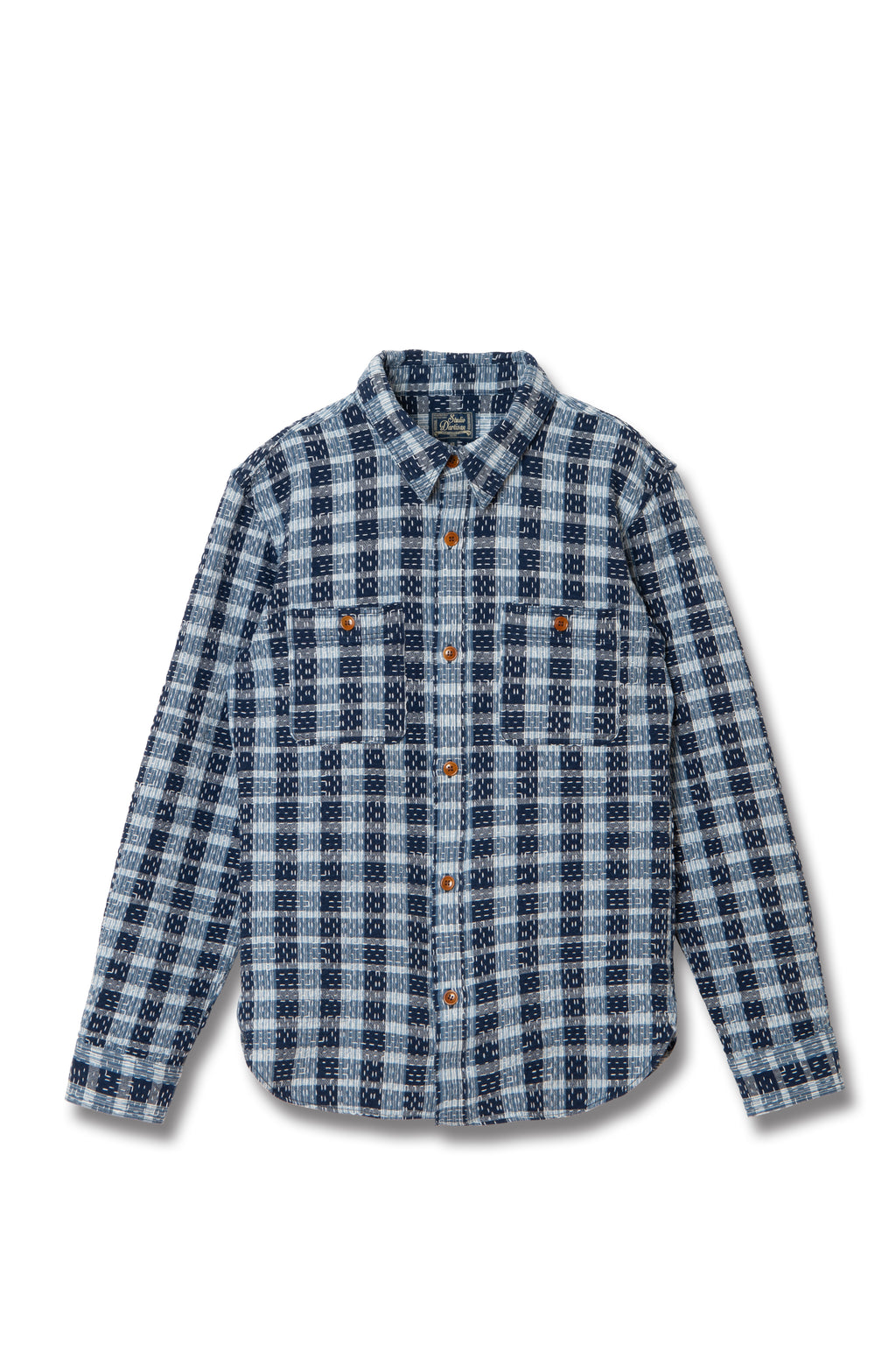 STUDIO D'ARTISAN - Indigo Noragi Sashiko Long Sleeve Shirt - Tempo