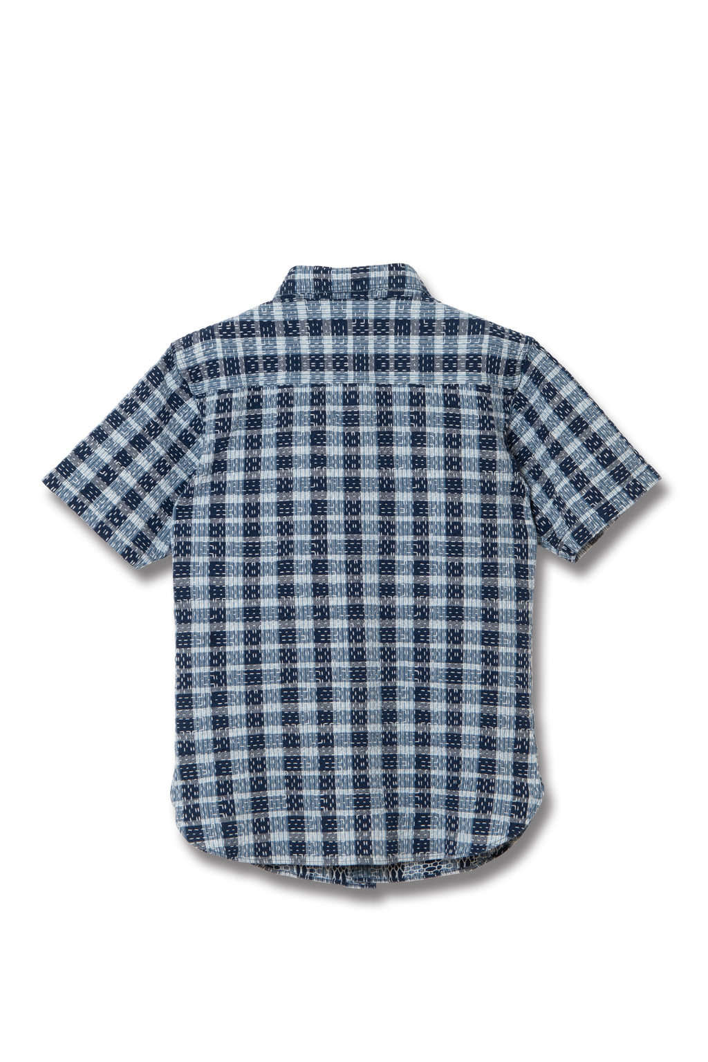 STUDIO D'ARTISAN - Indigo Noragi Sashiko Short Sleeve Shirt - Tempo