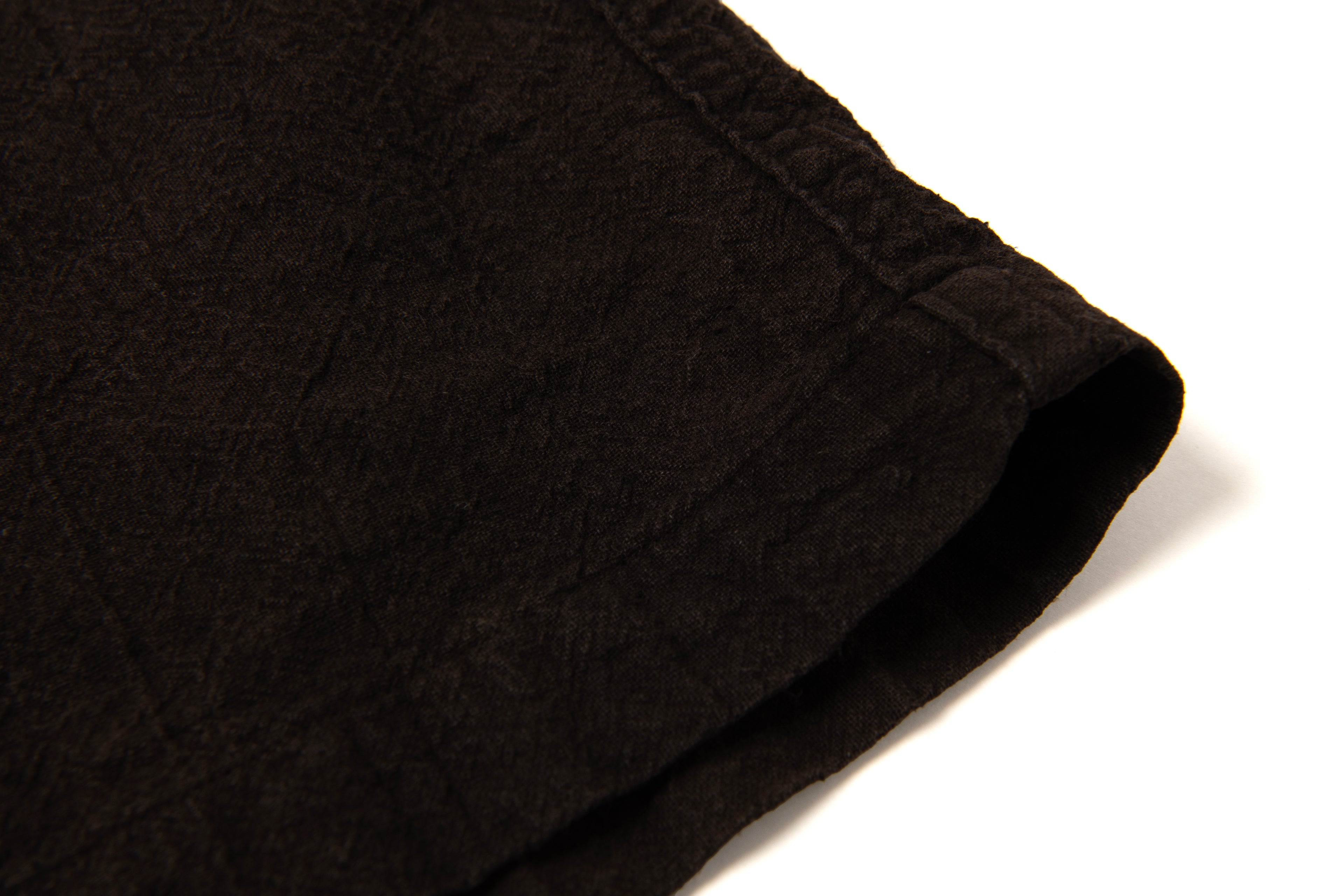 STUDIO D'ARTISAN - Amami Dorozome Mud Dyed 13oz. Short Sleeve Cotton Linen Shirt - Dark Brown - Tempo