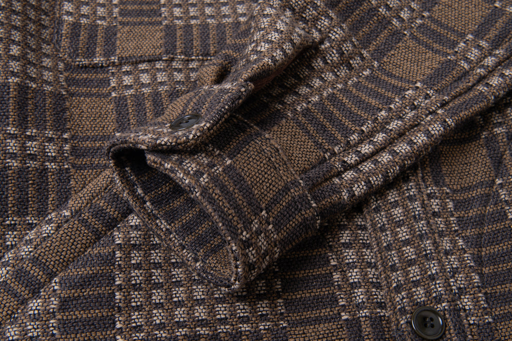 STUDIO D'ARTISAN - PRE-ORDER - OLD BLANKET SHIRT TYPE JACKET IN BROWN - 5750 - Tempo