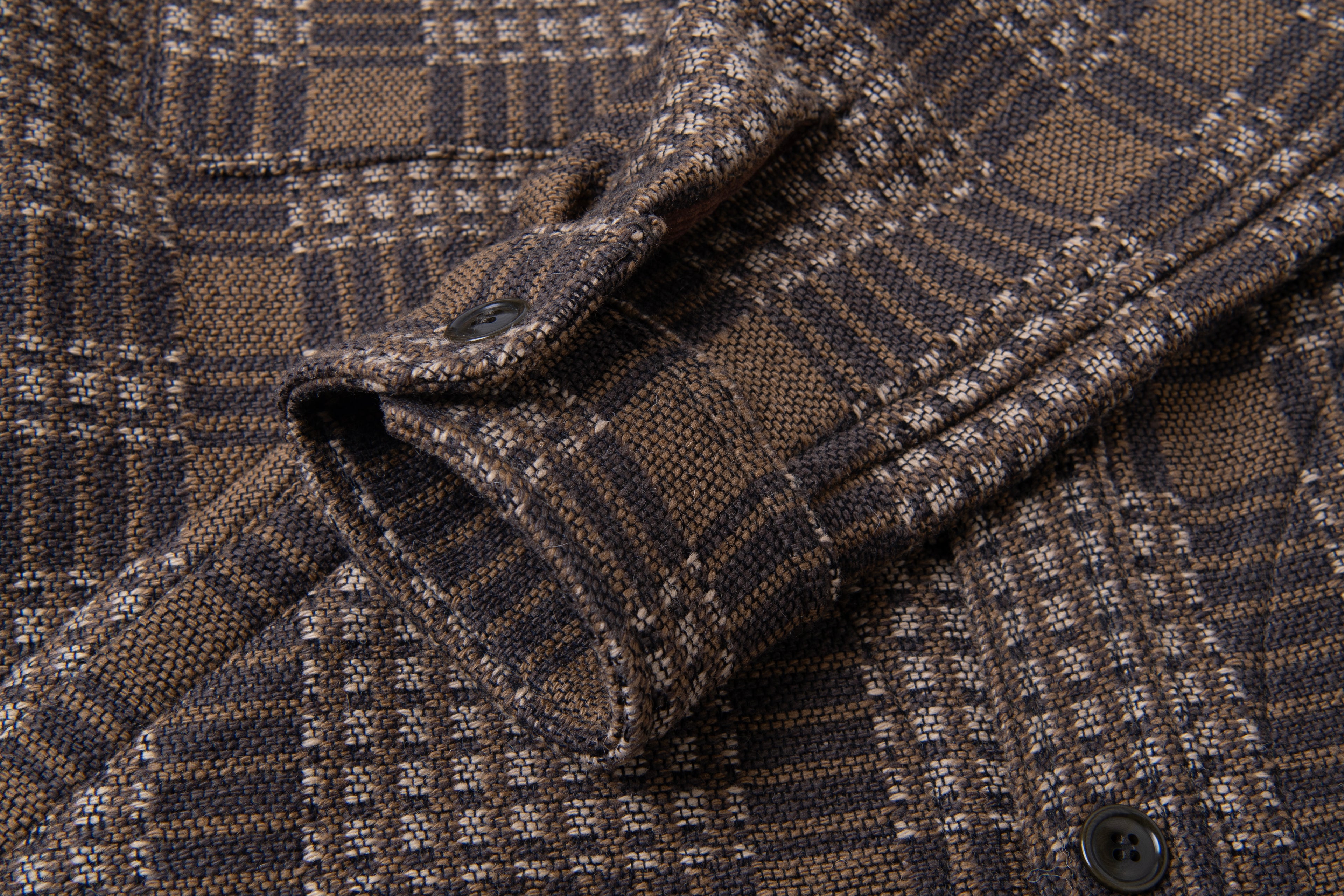 STUDIO D'ARTISAN - PRE-ORDER - OLD BLANKET SHIRT TYPE JACKET IN BROWN - 5750 - Tempo