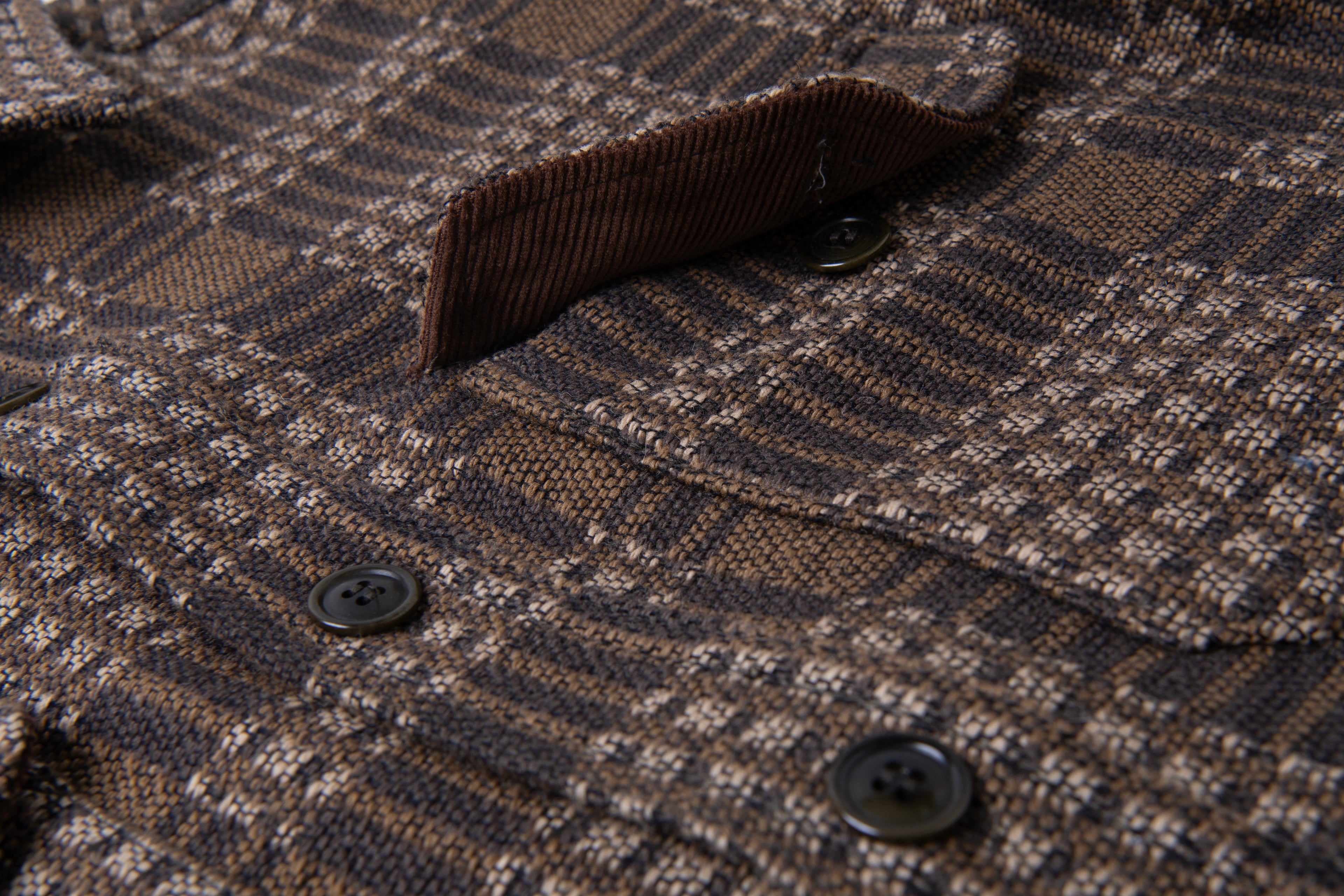 STUDIO D'ARTISAN - PRE-ORDER - OLD BLANKET SHIRT TYPE JACKET IN BROWN - 5750 - Tempo