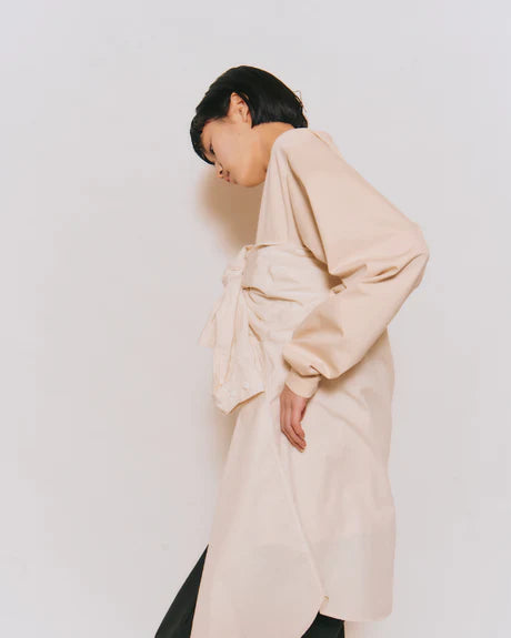 Crew Neck T Long Organic Twin Jersey | Ivory - Tempo