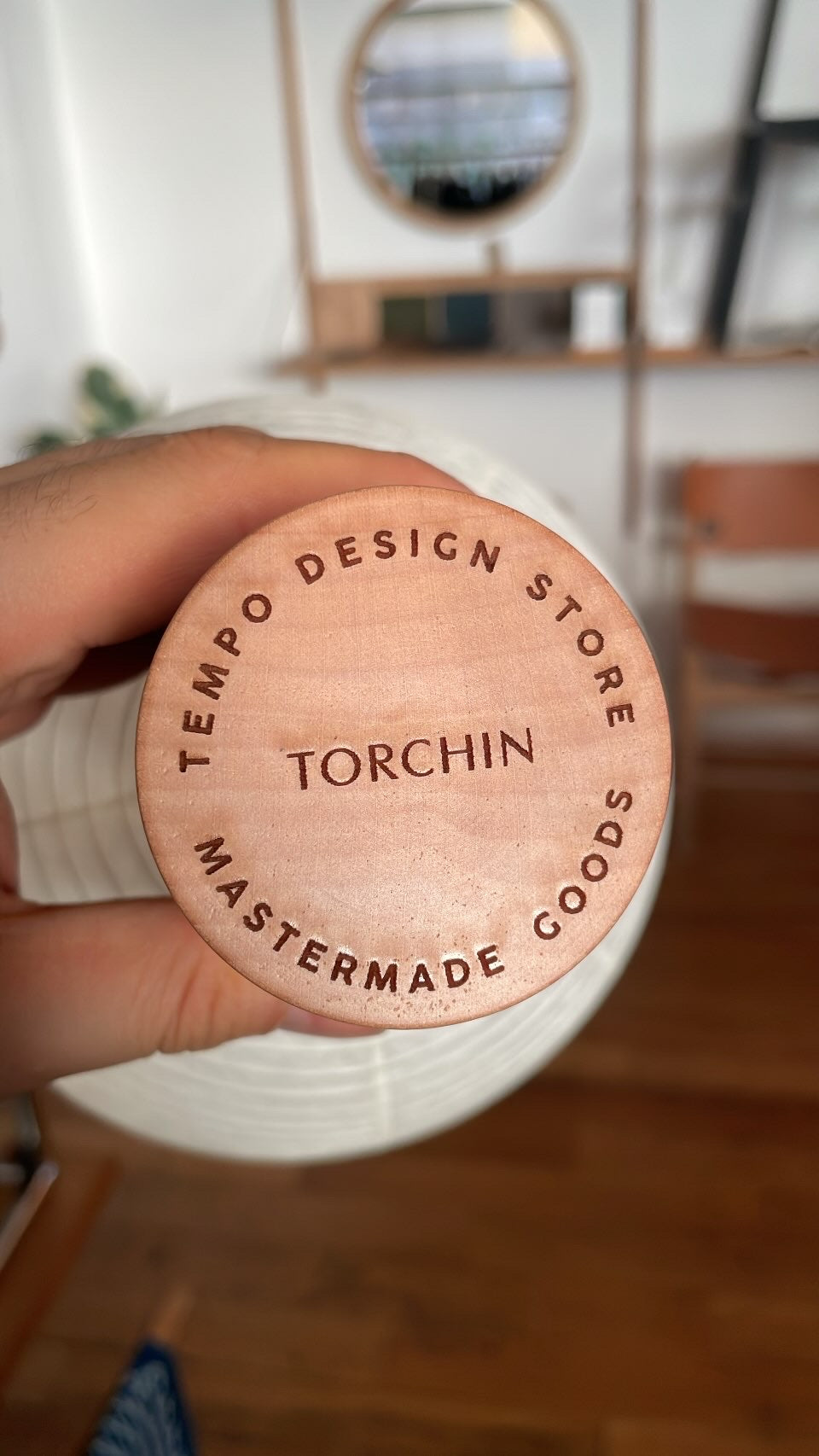 TORCHIN FOR TEMPO - Vertical Washi-Paper Battery Torch Lamp with Ash Wood Base - Tempo