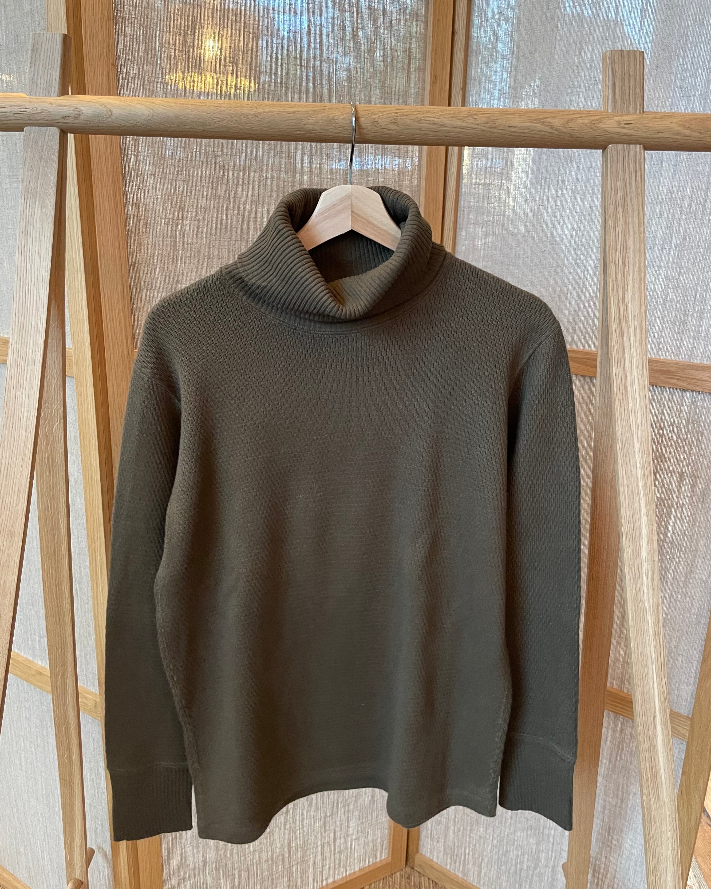 Ragtime Super Heavy Weight Thermal Turtle Neck Shirts in Overdyed Olive Drab