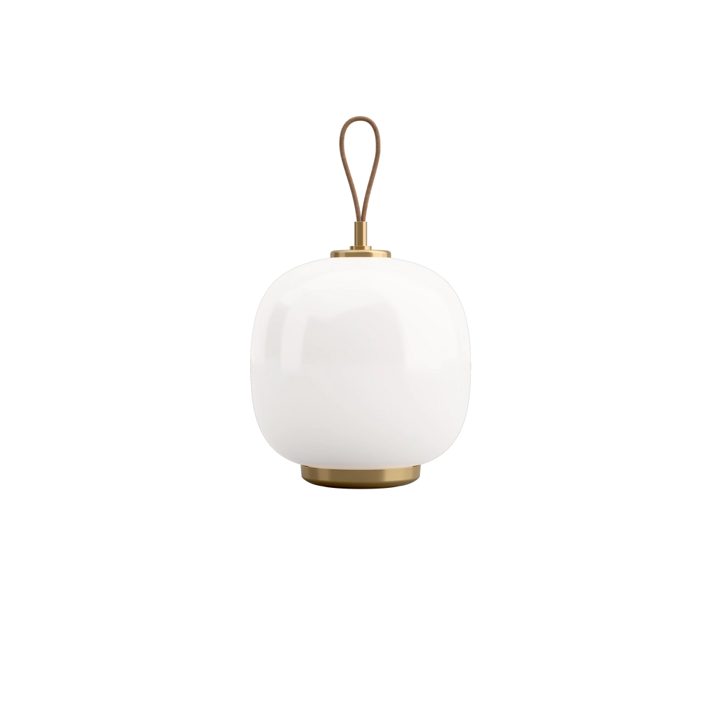 LOUIS POULSEN - NEW - VL 45 RADIOHUS PORTABLE LAMP - BRASS / WHITE OPAL GLASS - Tempo