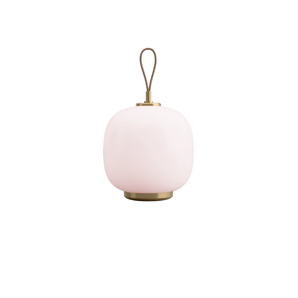 LOUIS POULSEN - NEW - VL 45 RADIOHUS PORTABLE LAMP - BRASS / PALE ROSE GLASS - Tempo