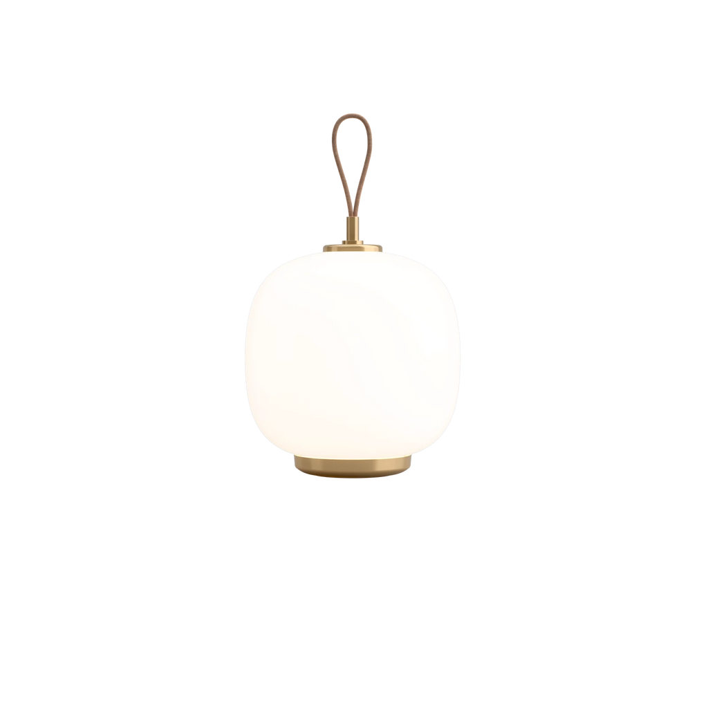 LOUIS POULSEN - NEW - VL 45 RADIOHUS PORTABLE LAMP - BRASS / WHITE OPAL GLASS - Tempo