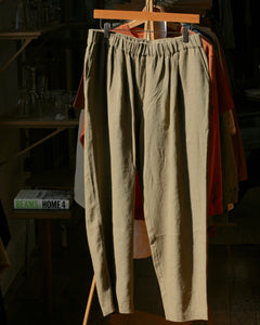 Leinenhose mit Eichelmuster - Khaki 