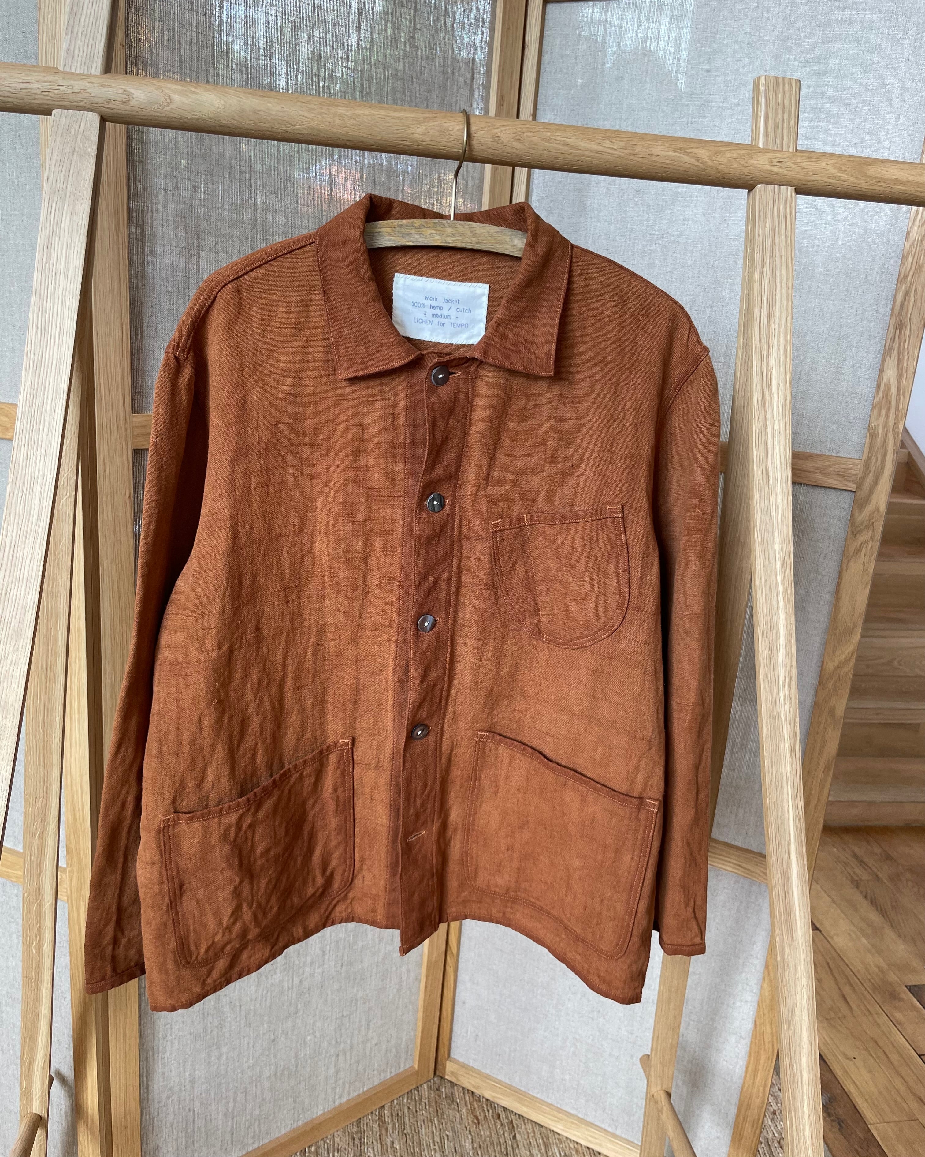 LICHEN GOODS X TEMPO - Cutch Hand-Dyed Hemp Work Jacket - Tempo
