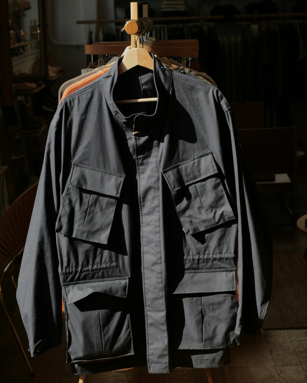 soundman - Norwood High Density Water-Repellant Cotton Poplin Parka in Navy - Tempo