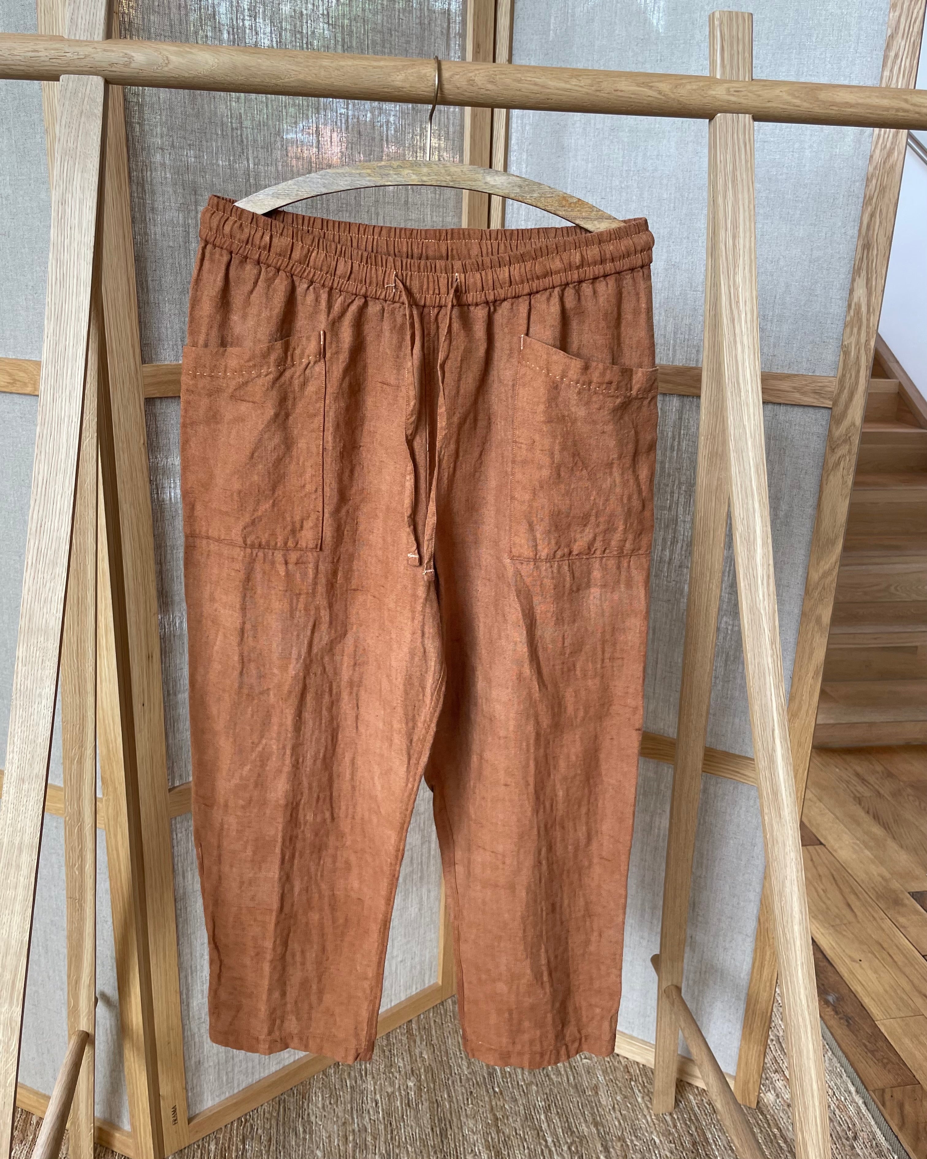 LICHEN GOODS X TEMPO - Cutch Hand-Dyed Hemp Easy Trousers - Tempo