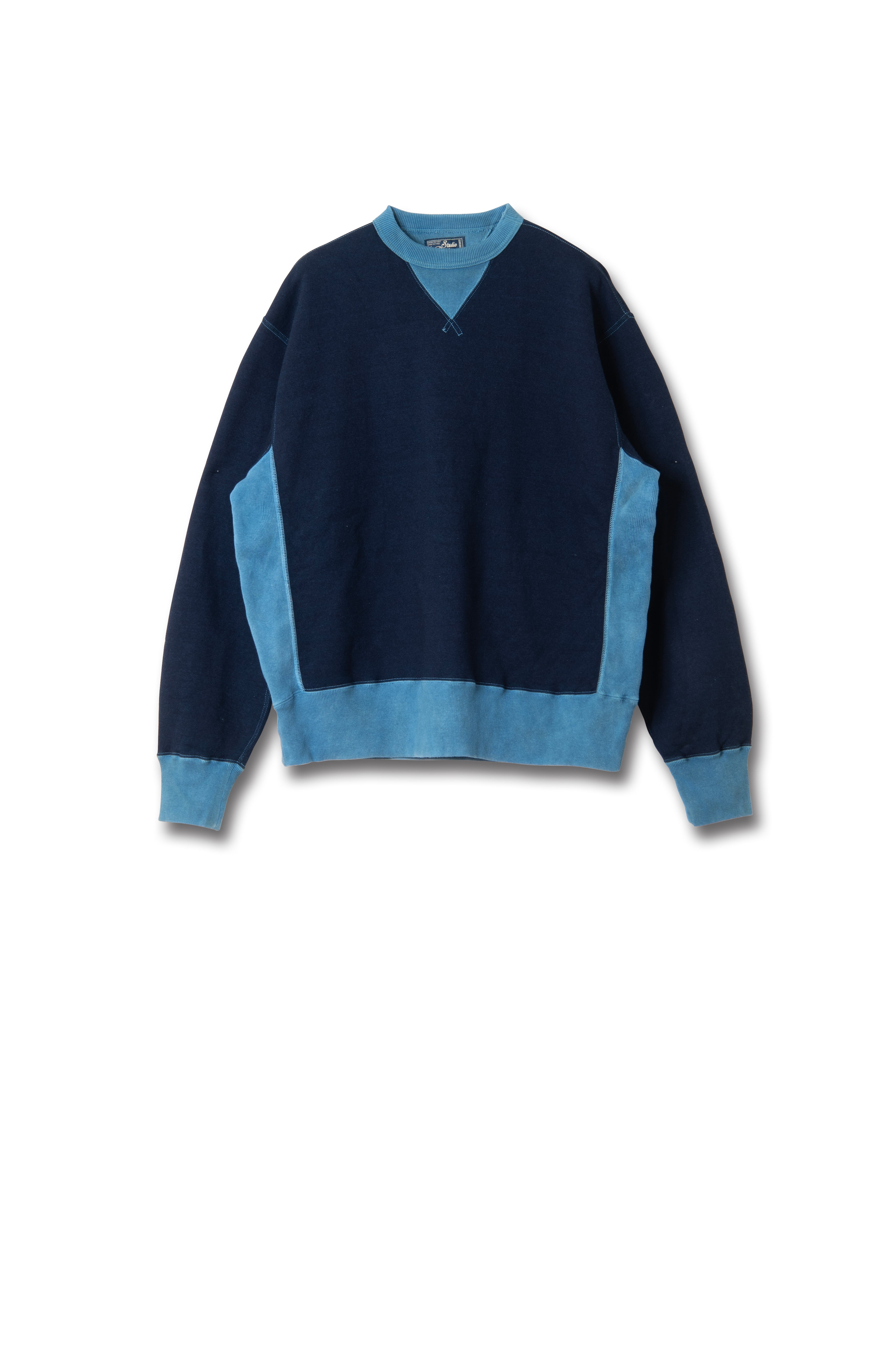STUDIO D'ARTISAN - PRE-ORDER: EDITION OF 100 - KYOTO AQUA INDIGO SWEATSHIRT IN ASAGI - Tempo