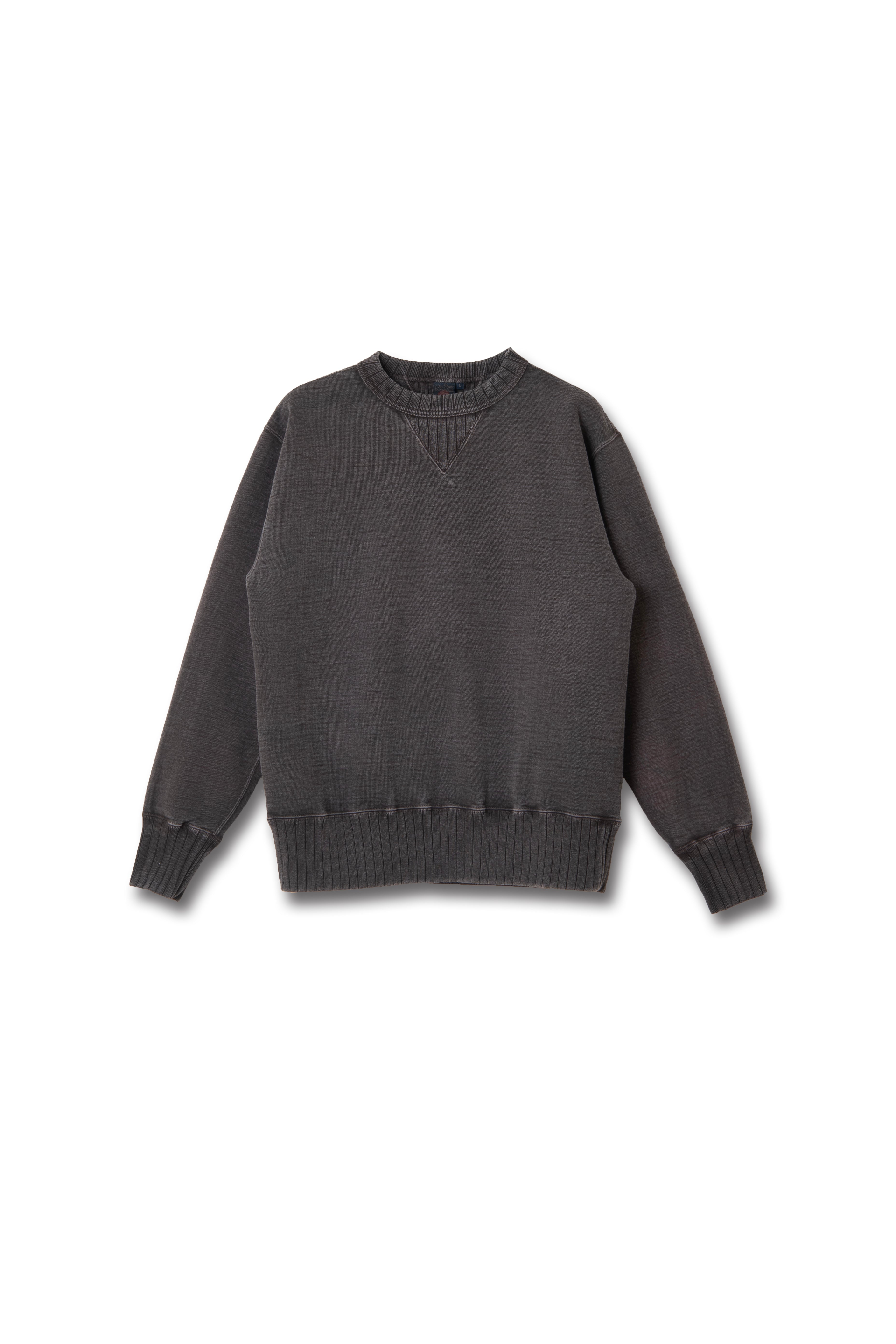 STUDIO D'ARTISAN - PRE-ORDER - KASANE NO IROME TSURIAMI LOOPWHEEL SWEATSHIRT IN KURO-BENI SUMI INK + BENGALA MUD DYE - Tempo