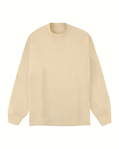 Crew Neck T Long Organic Twin Jersey | Ivory - Tempo