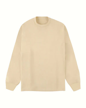 Crew Neck T Long Organic Twin Jersey | Ivory - Tempo