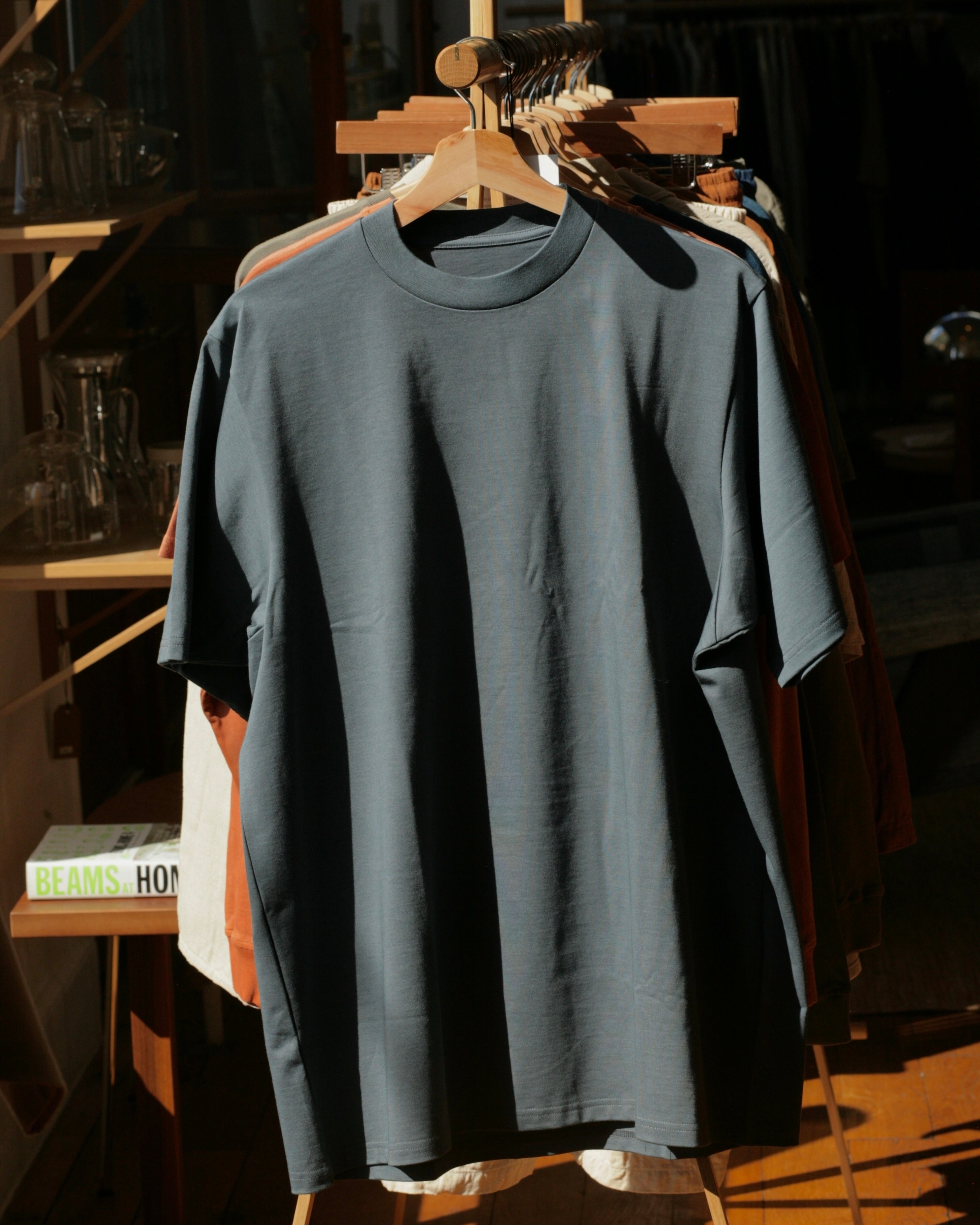 Crew Neck T Organic Twin Jersey | Blue Gray