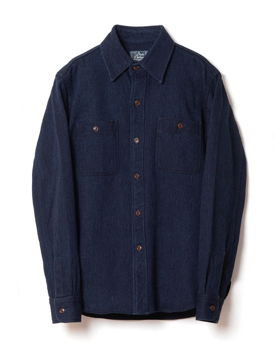 STUDIO D'ARTISAN - Heavy Weight Indigo Sashiko Shirt 5713 - Tempo