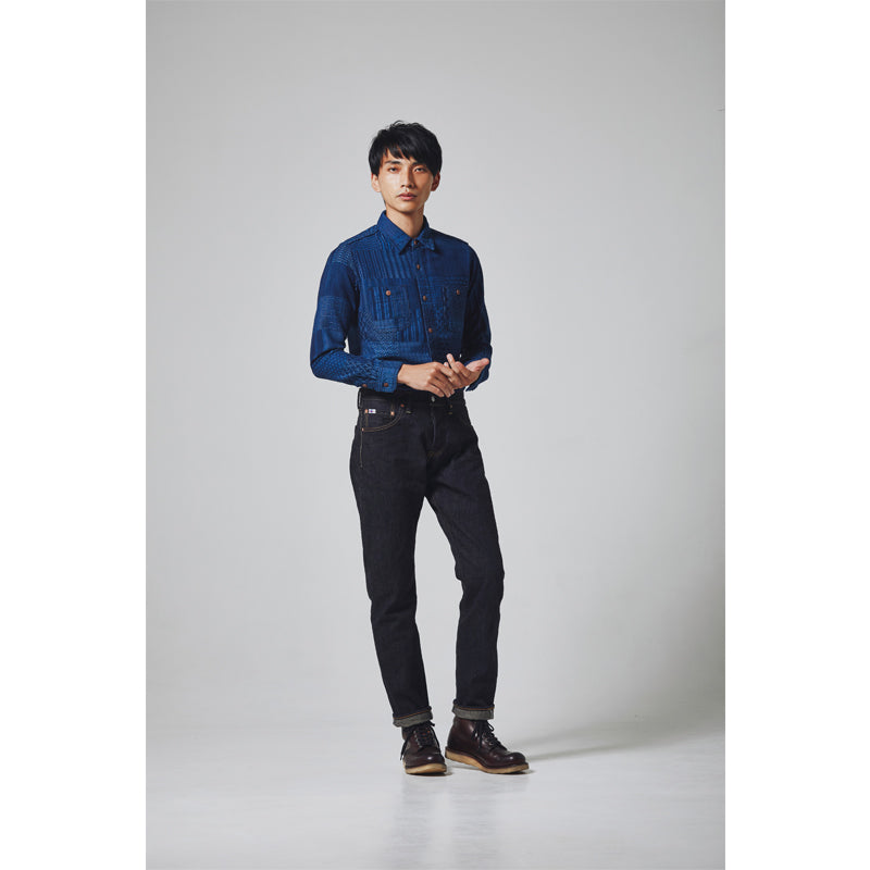 STUDIO D'ARTISAN - 14oz G3 Shuttle Loom High-Rised Tapered Selvedge Jeans - Tempo