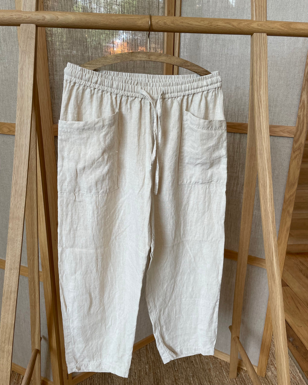 LICHEN GOODS - Un-Dyed Raw Hemp Easy Trousers - Tempo