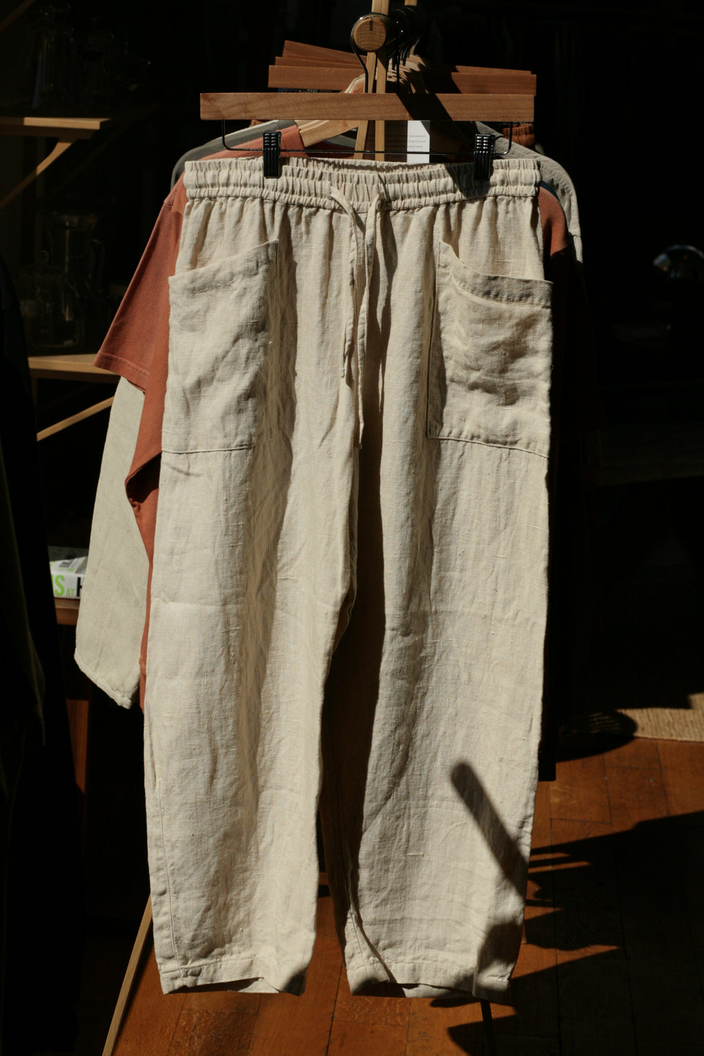 LICHEN GOODS - Un-Dyed Raw Hemp Easy Trousers - Tempo