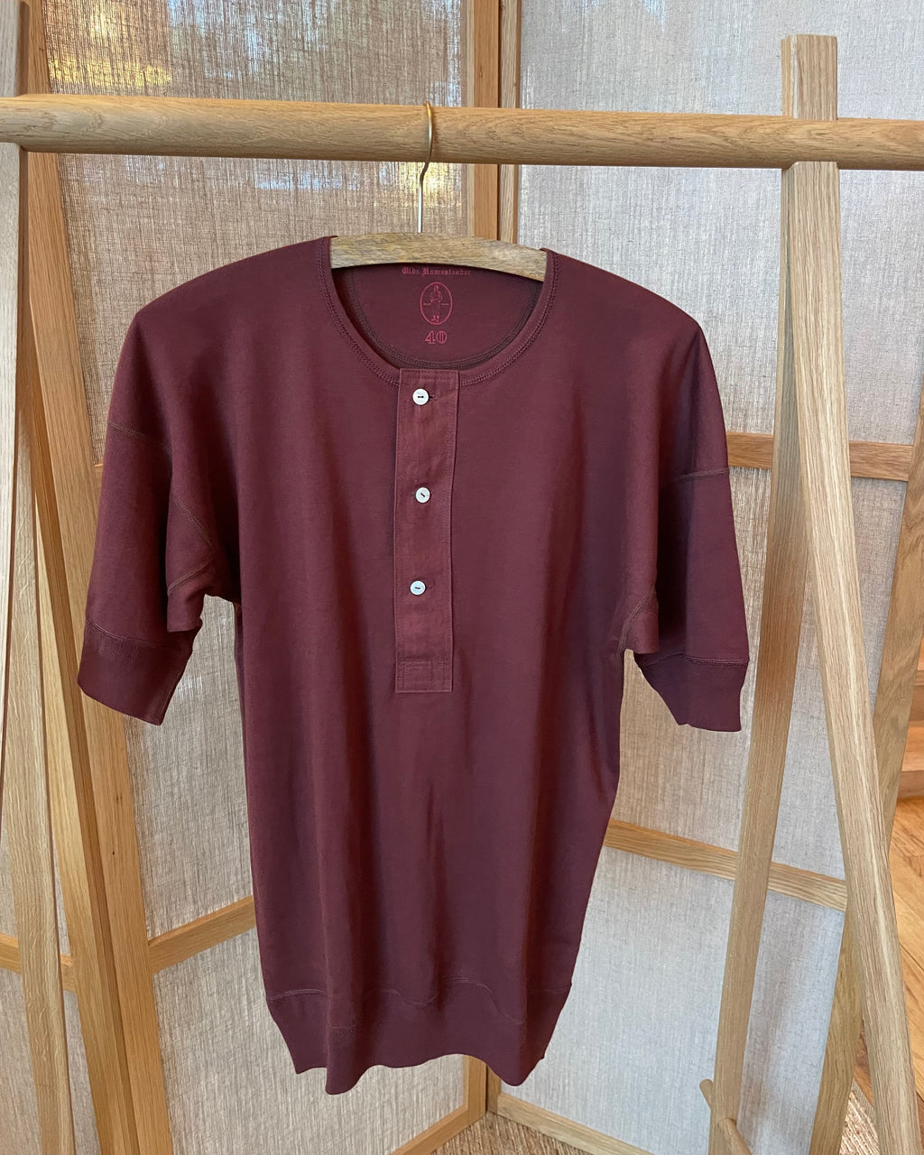 Olde Homesteader - US002 Henley Neck Short Sleeve in Mahogany - Tempo