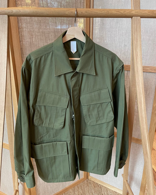 Ironari - "Over Jacket" in Olive High Density Cotton Drill - Tempo